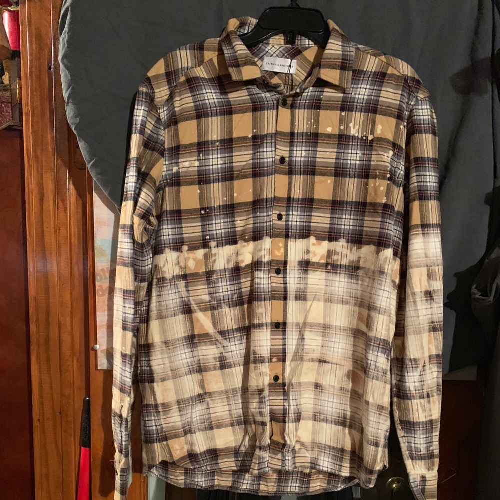 Brand new Faith Connexion plaid bleached shirt